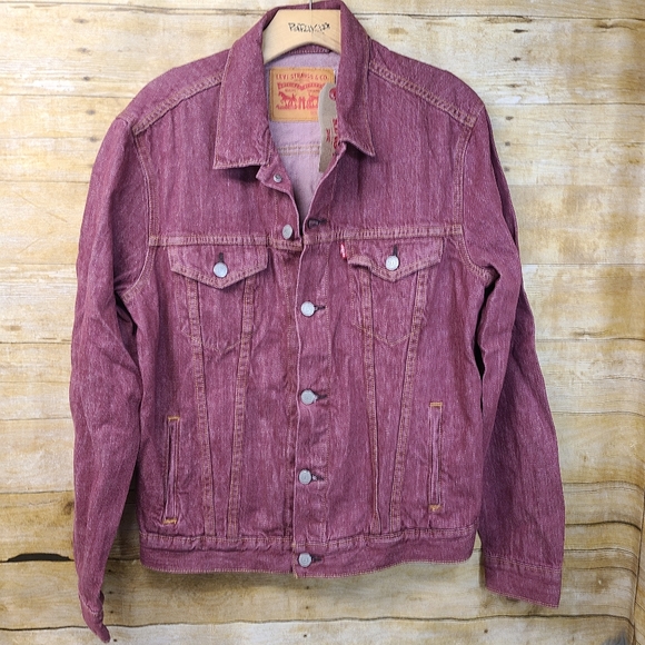 Levi's Jackets & Coats Levis Denim Trucker Jean Jacket Mens Red